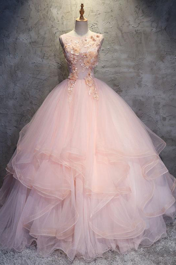 Ombre Sleeveless V Neckline Ruffles Ball Gown Flower Girl