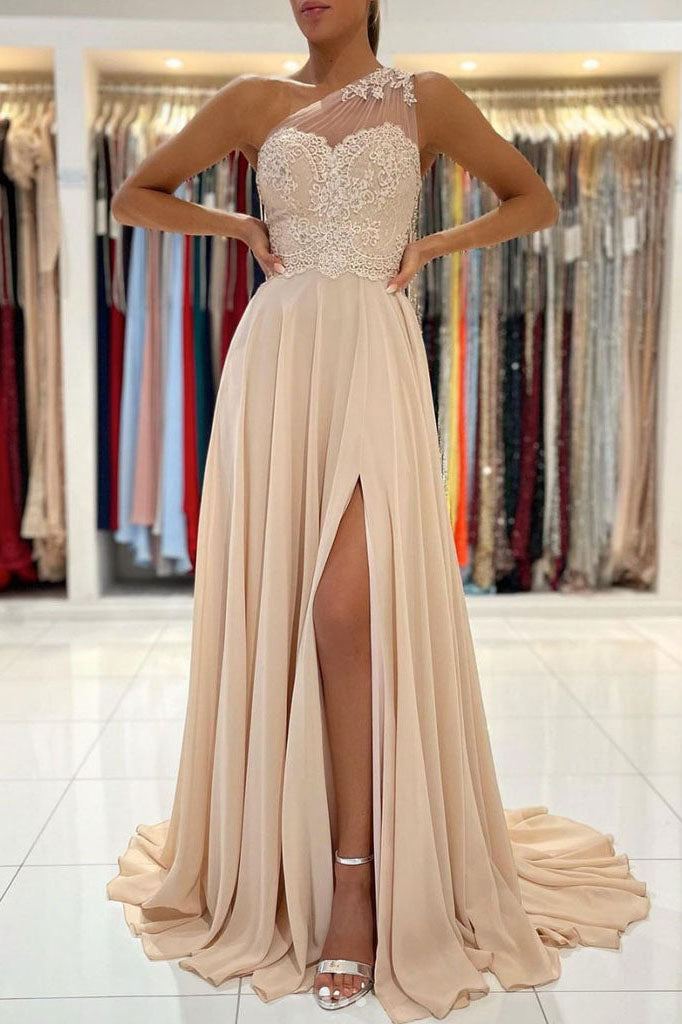 champagne evening dresses