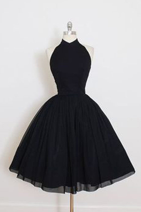 black mini prom dresses