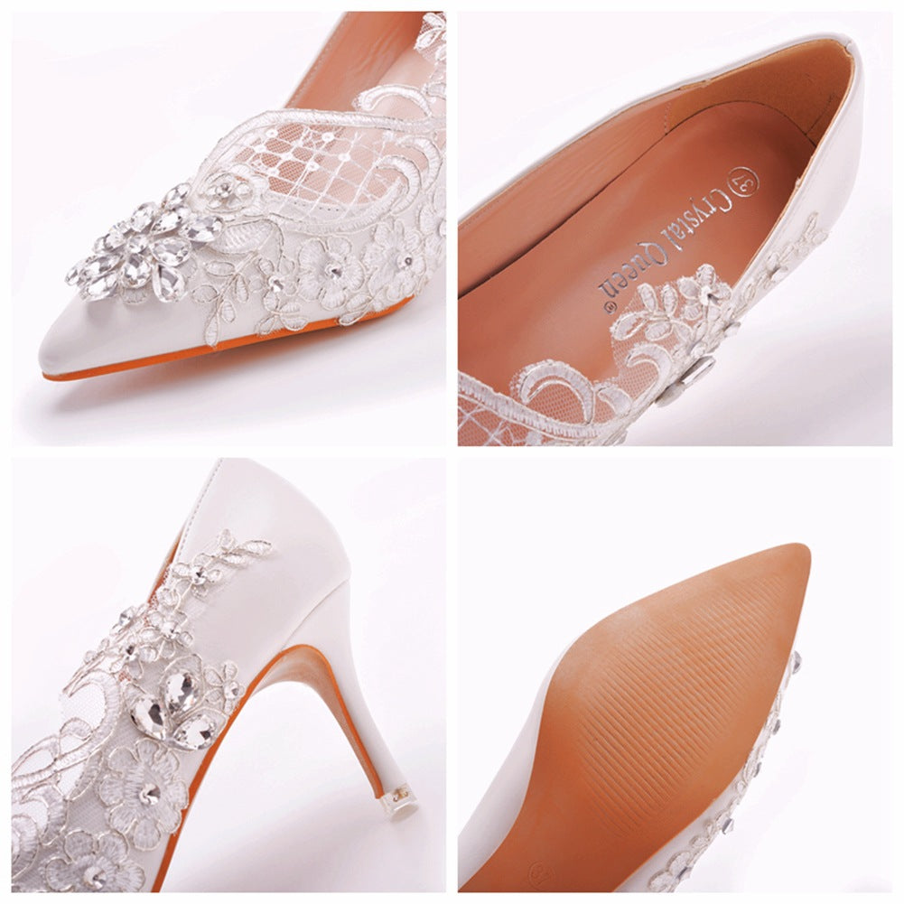 Women's Wedding Shoes Rhinestone Lace Stiletto