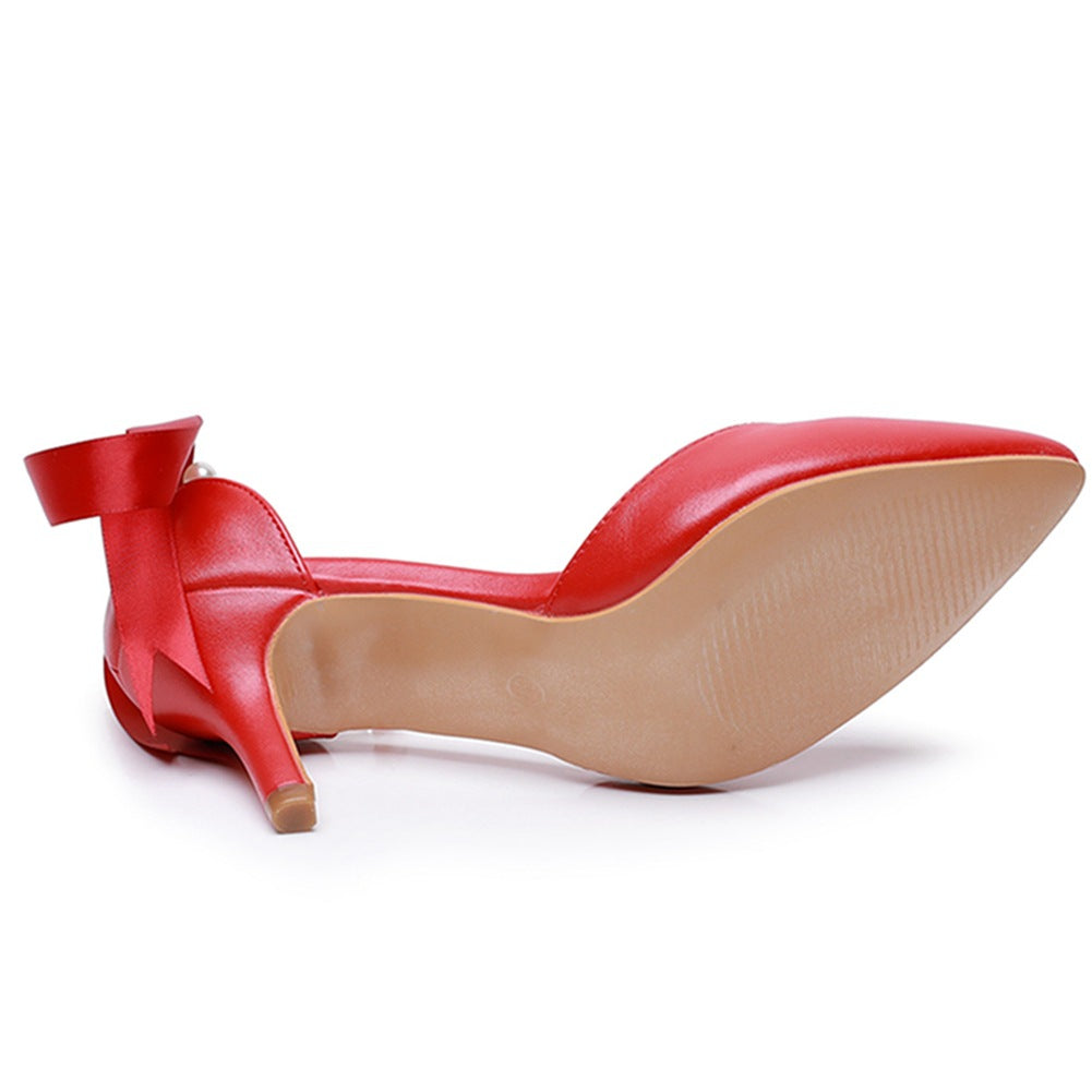 Matte Soft PU Leather Pointed Toe High Heels