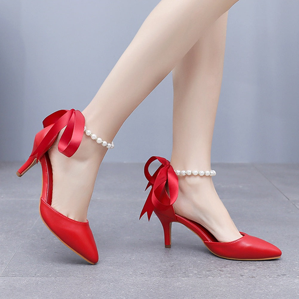 Matte Soft PU Leather Pointed Toe High Heels