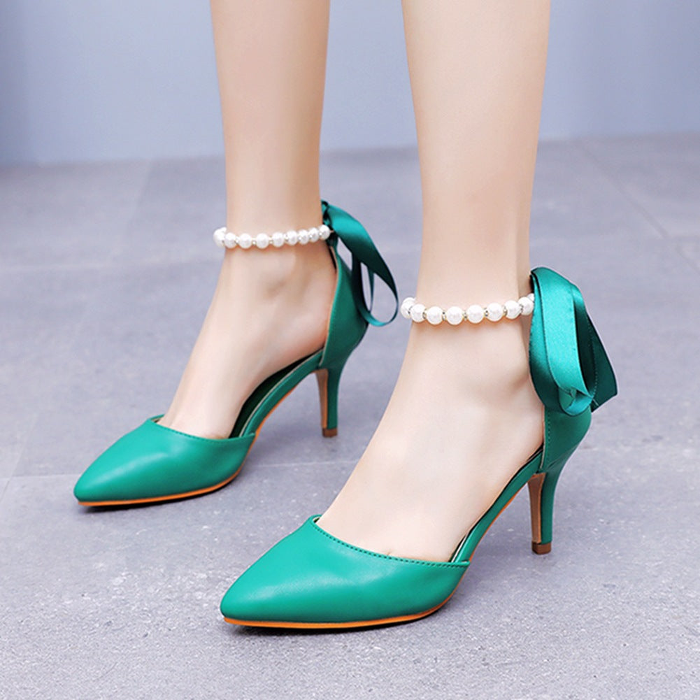 Matte Soft PU Leather Pointed Toe High Heels