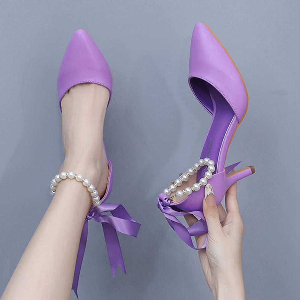 Matte Soft PU Leather Pointed Toe High Heels