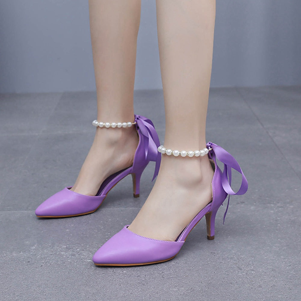 Matte Soft PU Leather Pointed Toe High Heels