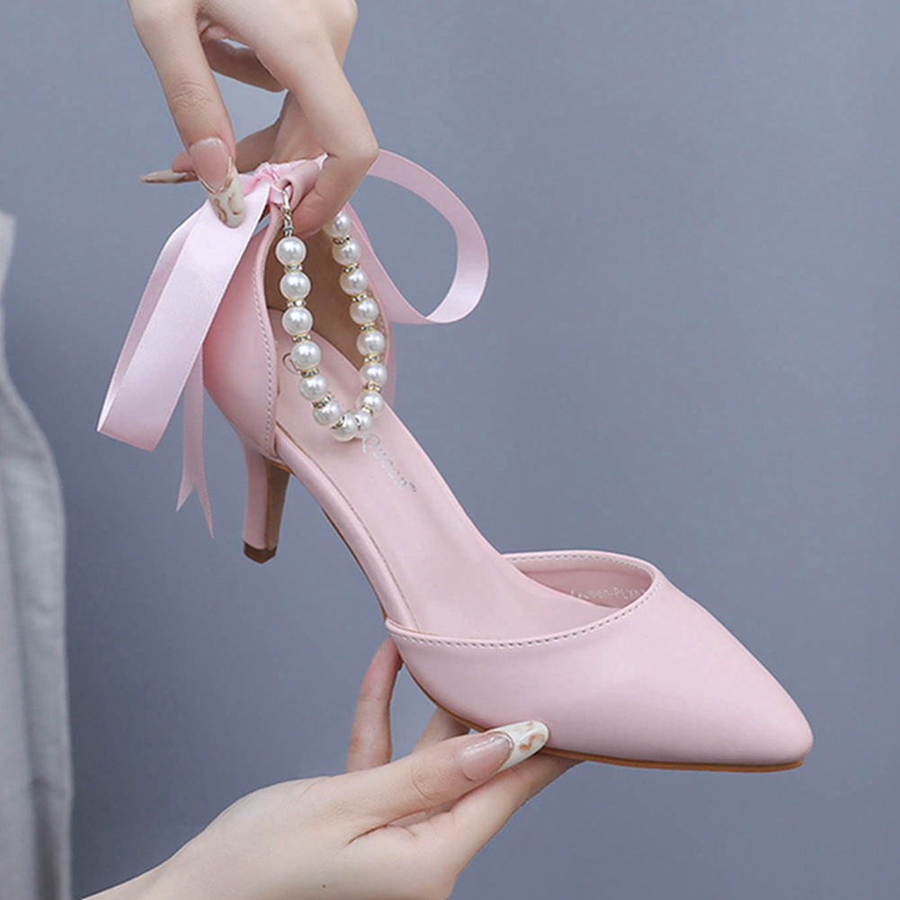 Matte Soft PU Leather Pointed Toe High Heels