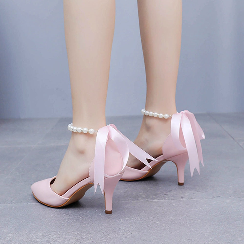 Matte Soft PU Leather Pointed Toe High Heels