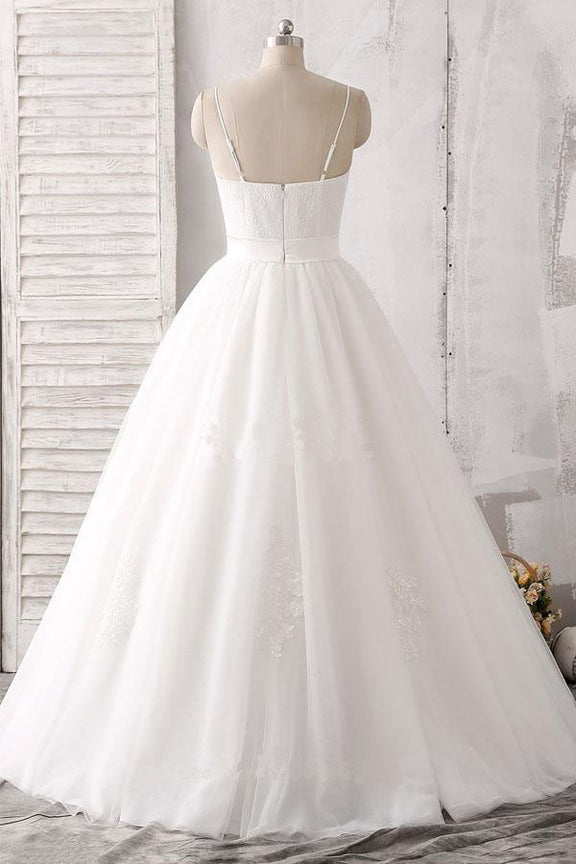 White A Line Floor Length Sweetheart Sleeveless Layers Wedding Dress