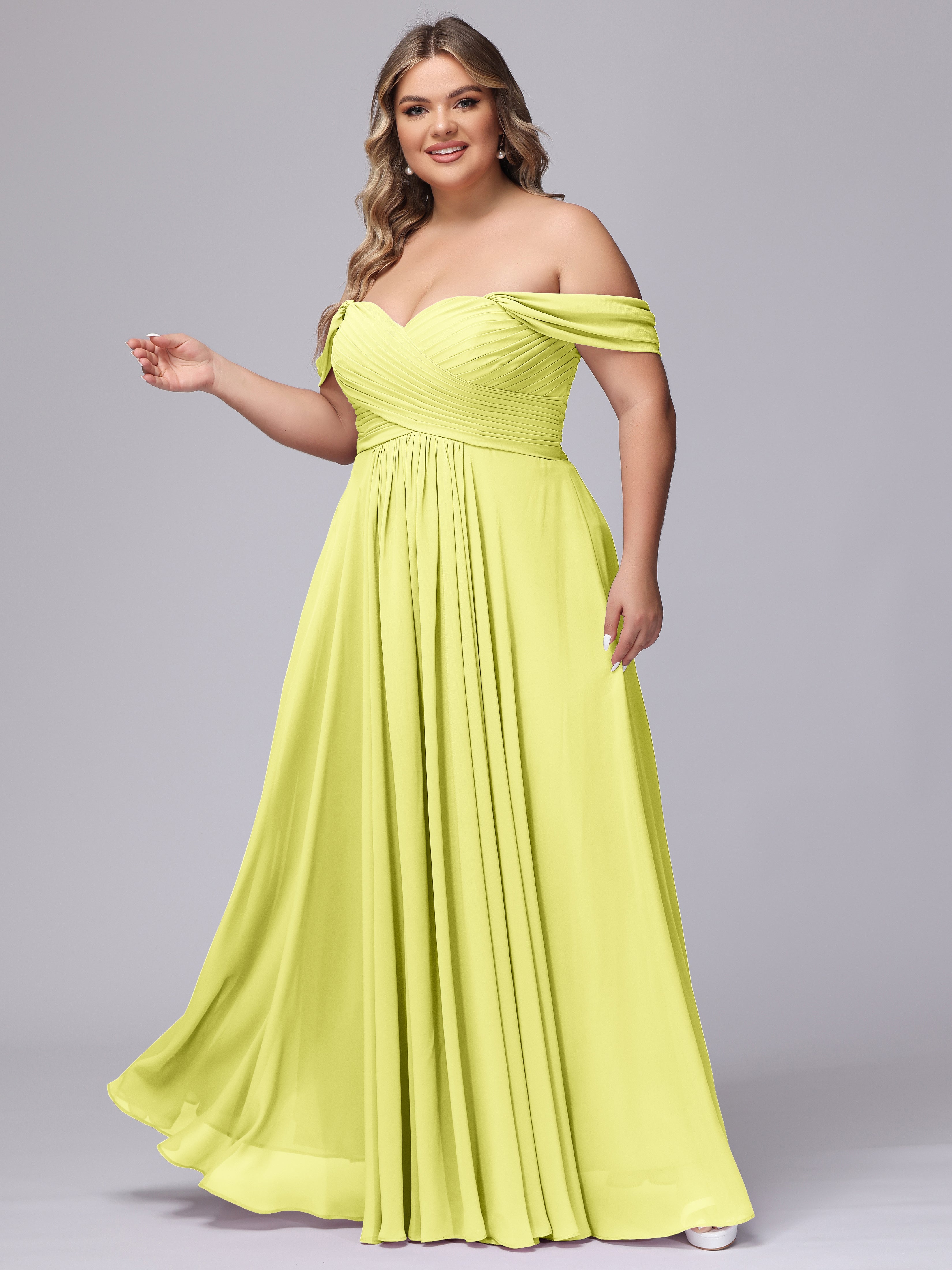 Plus size shops off the shoulder bridesmaid dress