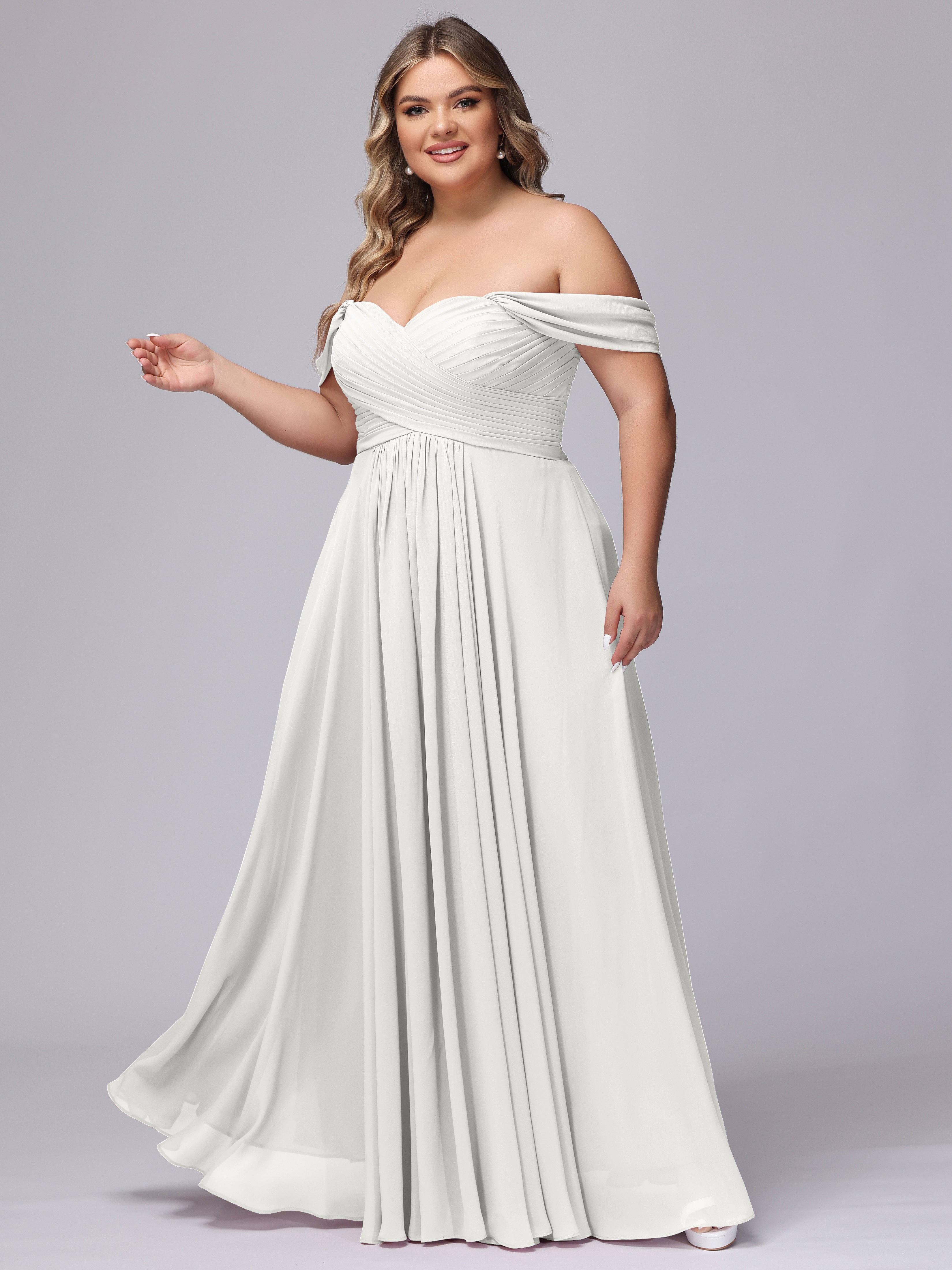 Plus size off the shoulder bridesmaid dresses best sale