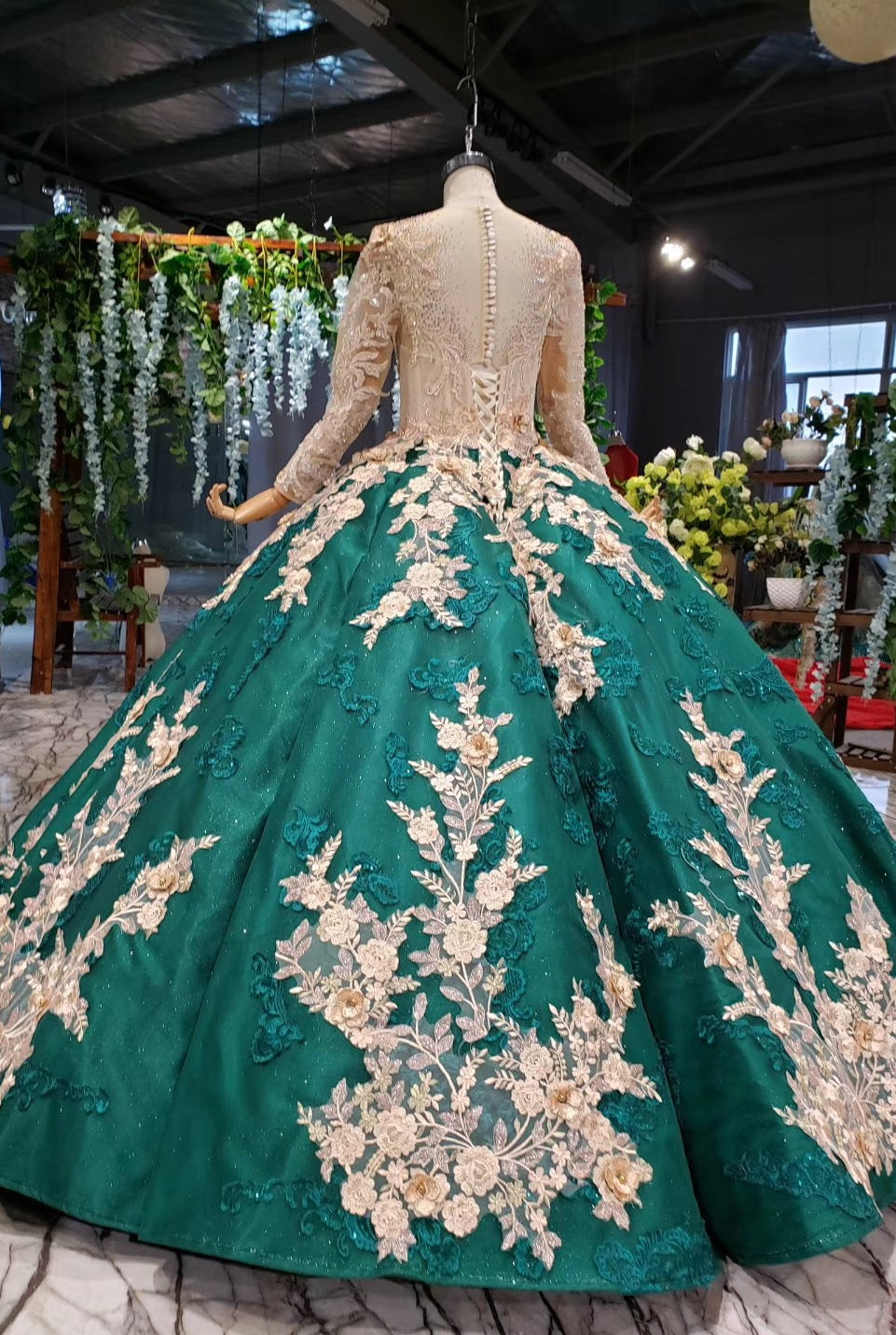 Gorgeous Green Prom Dresses With Sleeves Sparkly Wedding Dresses