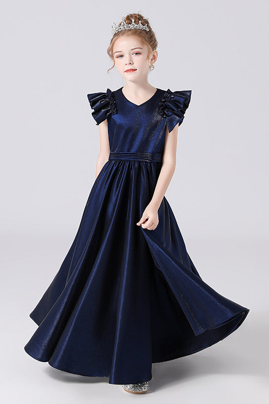 A- Line Elegant Sleeveless Floor Length Flower Girl Dresses